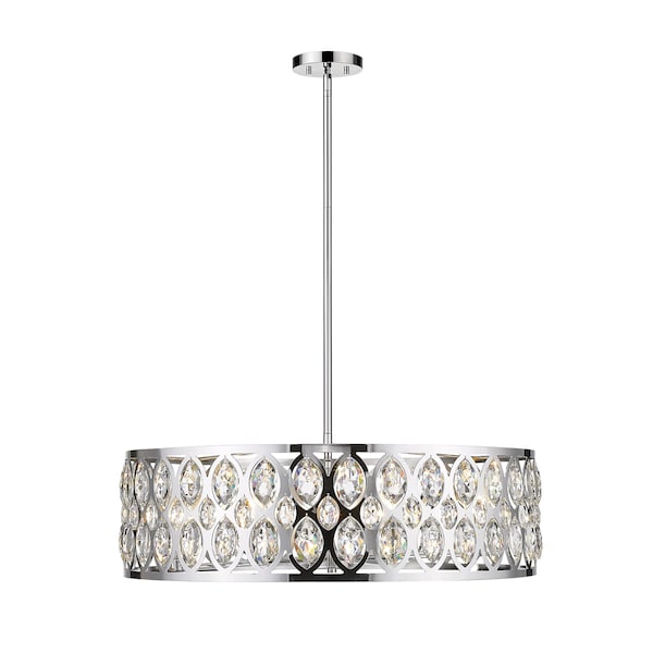 Z-Lite Dealey 8 Light Chandelier, Chrome & Chrome + Clear Crystal 6010-30CH - main